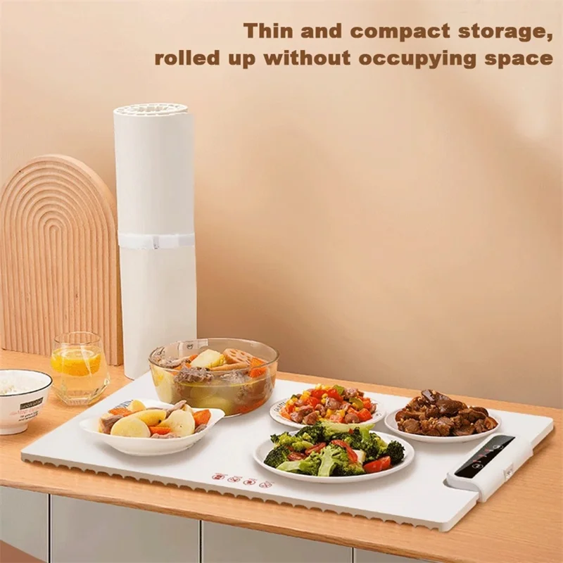 3 Temperature Settings Food Warmer Rollable Electric Warming Tray for Gatherings / Parties / Everyday, EU Plug