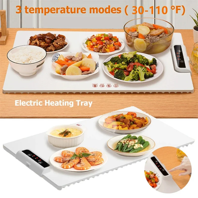 3 Temperature Settings Food Warmer Rollable Electric Warming Tray for Gatherings / Parties / Everyday, EU Plug