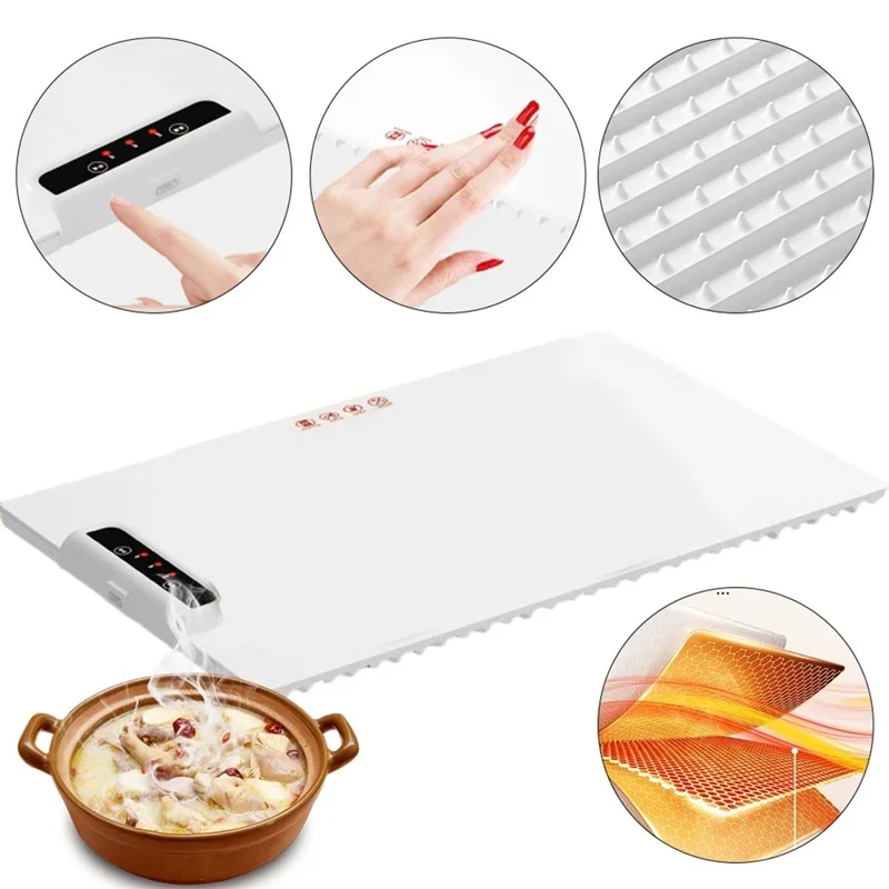 3 Temperature Settings Food Warmer Rollable Electric Warming Tray for Gatherings / Parties / Everyday, EU Plug