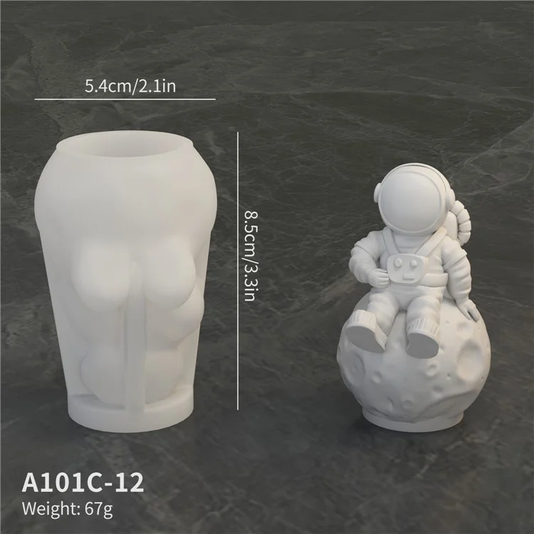 A101C-12 Astronaut Planet Form DIY Silikon Fondant Form Kuchendekorationswerkzeug (BPA-frei, keine FDA)