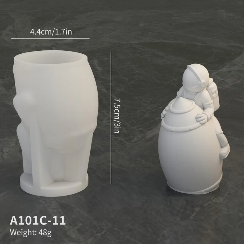 A101C-11 Astronaut Rocket Shape DIY Silicone Fondant Mold Cake Decorating Tool (BPA Free, No FDA)