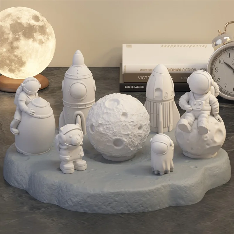 A101C-11 Astronaut Rocket Shape DIY Silicone Fondant Mold Cake Decorating Tool (BPA Free, No FDA)