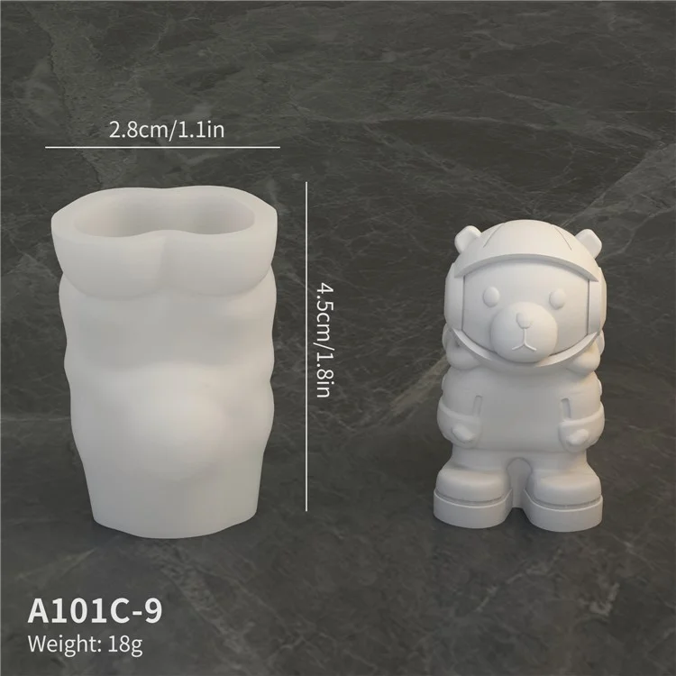 A101C-9 Weltraum-Bären-Form DIY Silikon-Fondant-Form Kuchenverzierung Tool (BPA-frei, Keine FDA)