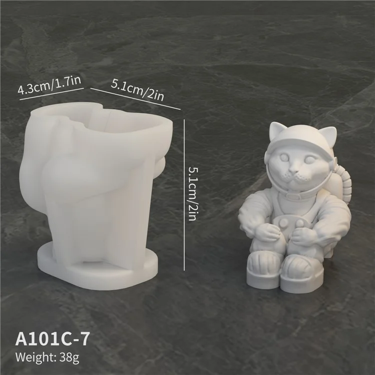 A101C-7 Space Cat Form DIY Silikon Fondantform Backverzierung (BPA-frei, keine FDA-Zulassung)