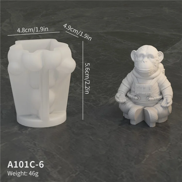 A101C-6 Space Monkey Form DIY Silikonkuchendekorationswerkzeug (BPA-frei, kein FDA)