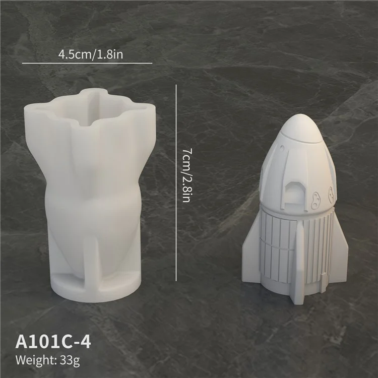 A101C-4 Raketenform Fondantform Weltraum-Thema Silikon DIY Kuchendekoration Werkzeug (BPA-frei, ohne FDA)