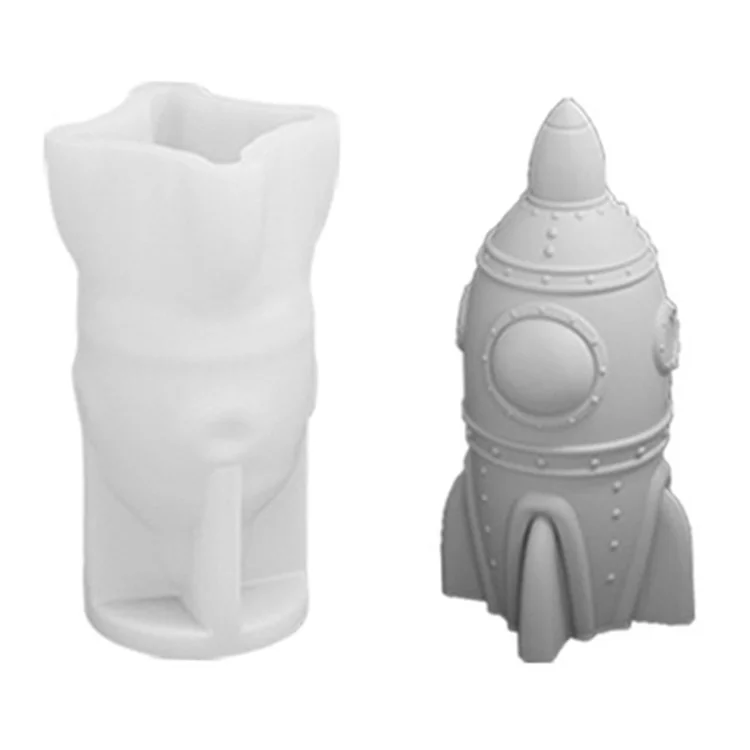 A101C-3 Mittelgroße Rocket Form Fondant Form Weltraum Thema Silikon DIY Kuchendekoration Tool (BPA-frei, Keine FDA)