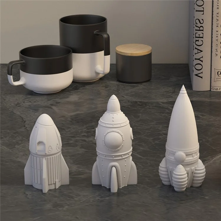 A101C-3 Mittelgroße Rocket Form Fondant Form Weltraum Thema Silikon DIY Kuchendekoration Tool (BPA-frei, Keine FDA)