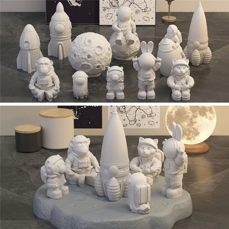 A101C-3 Mittelgroße Rocket Form Fondant Form Weltraum Thema Silikon DIY Kuchendekoration Tool (BPA-frei, Keine FDA)