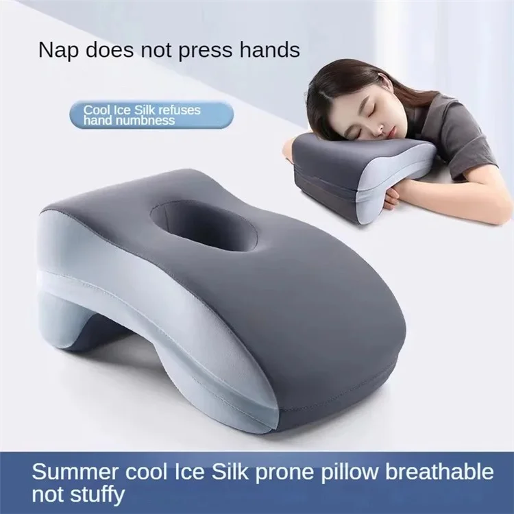 Soft Memory Foam Office Nap Pillow Sleeping Cushion with Breathable Hollow Design - Baby Blue