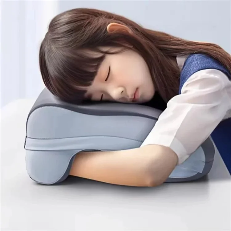 Soft Memory Foam Office Nap Pillow Sleeping Cushion with Breathable Hollow Design - Baby Blue