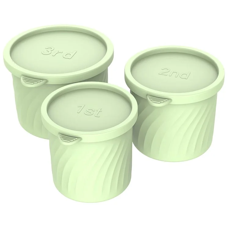 3Pcs / Set Food Grade Silicone Cylinder Ice Cube Mold with Lid for 24 / 30 / 40oz Stanley Cups (BPA Free, No FDA) - Green