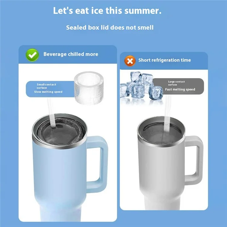 3Pcs / Set Food Grade Silicone Cylinder Ice Cube Mold with Lid for 24 / 30 / 40oz Stanley Cups (BPA Free, No FDA) - Green