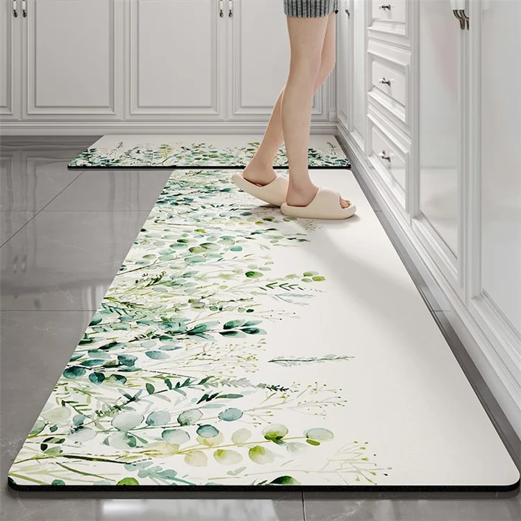 Alfombra de baño de 45x70 cm con diseño de hojas o flores de moda - Estilo A