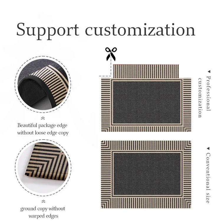 50x80cm Non-Slip Doormat Geometric Pattern Floor Rug Entrance Dustproof Carpet - Style C