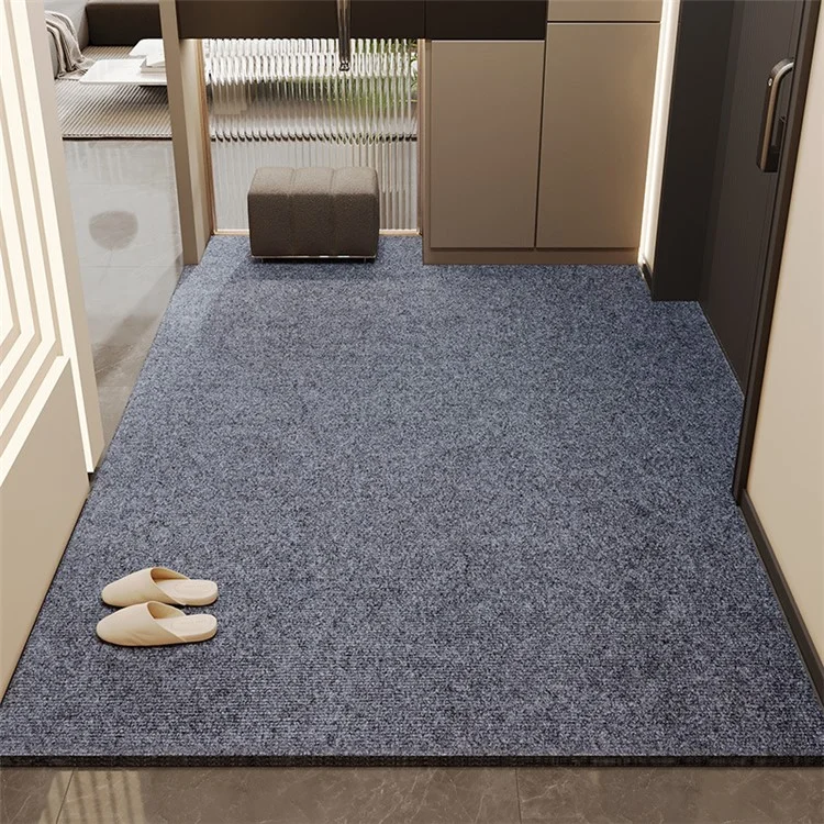 80x120cm Non-Slip Door Mat 8mm Thick Dust-Proof Water Absorbing Floor Rug - Striped Grey
