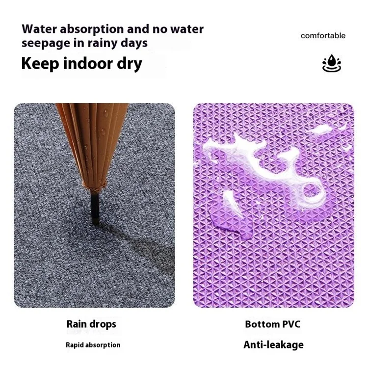 80x120cm Non-Slip Door Mat 8mm Thick Dust-Proof Water Absorbing Floor Rug - Striped Grey
