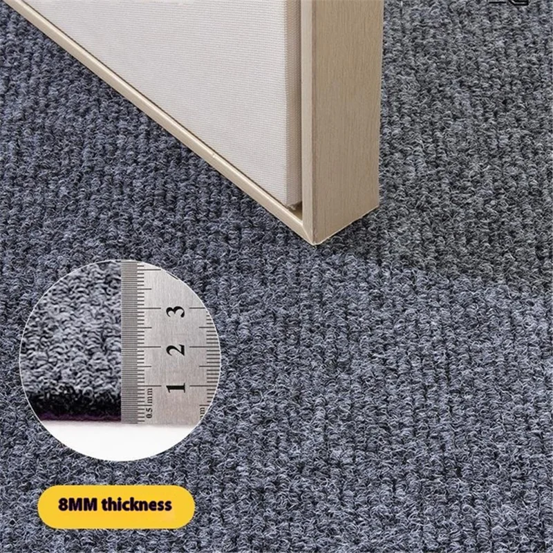 80x120cm Non-Slip Door Mat 8mm Thick Dust-proof Water Absorbing Floor Rug - Striped Red