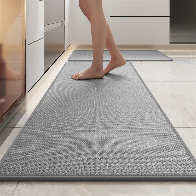 45x120cm Anti-Slip Water Absorbent Kitchen Floor Mat Oil-Proof Rectangular Door Mat - Grey