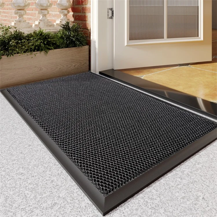45x75cm Anti-Slip Entrance Door Mat Elastic Polyester Carpet for Entryway Floor Rug - Grey