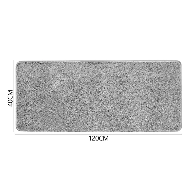 40x120cm Rectangular Bathroom Carpet Water Absorption Thicken Fleece Bathtub Mat Non-Slip Foot Mat - Green