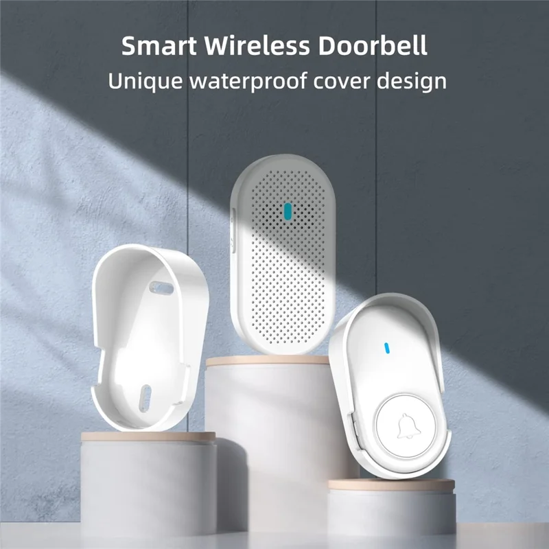 D11 320m Remote Door Chime Intelligent 433MHz Wireless Doorbell Home Welcome Doorbell, EU Plug - White