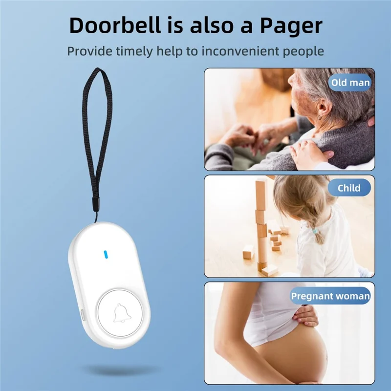 D11 320m Remote Door Chime Intelligent 433MHz Wireless Doorbell Home Welcome Doorbell, EU Plug - White