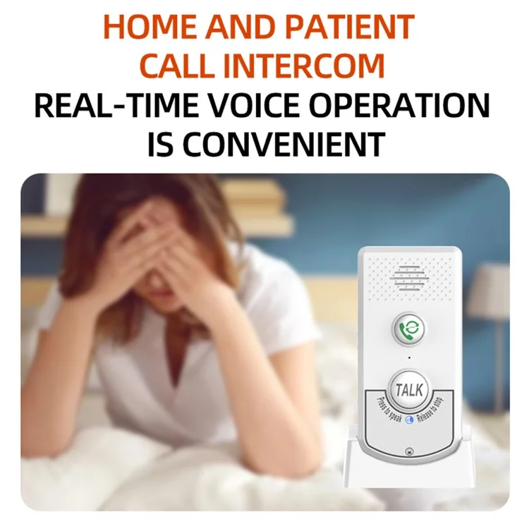 H8-2T 1000m Langstrecken 38 Klingeltöne 2-Wege-Wireless-Intercom-Türklingel für Zuhause / Krankenhaus / Hotel - Schwarz + Silber