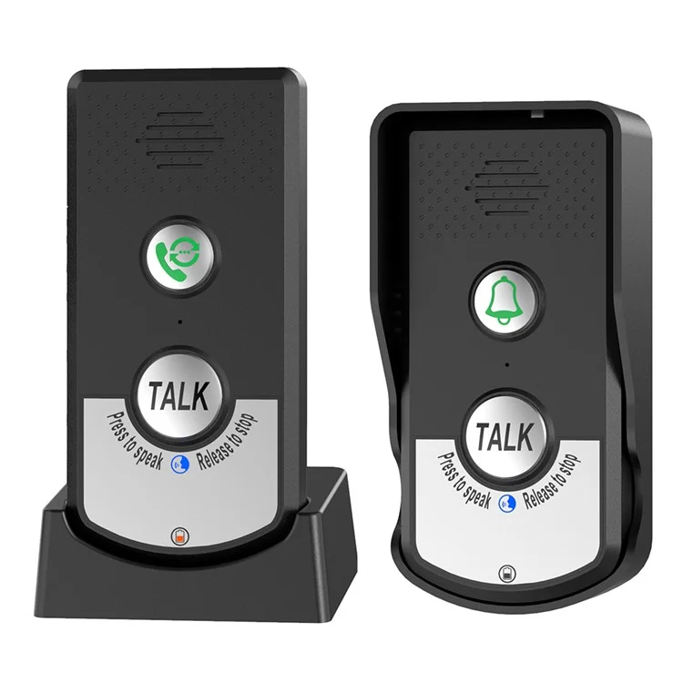 Intercomunicador de voz inalámbrico H8 Timbre de puerta 3 niveles de volumen Audio bidireccional Teléfono de puerta - Negro+Plata