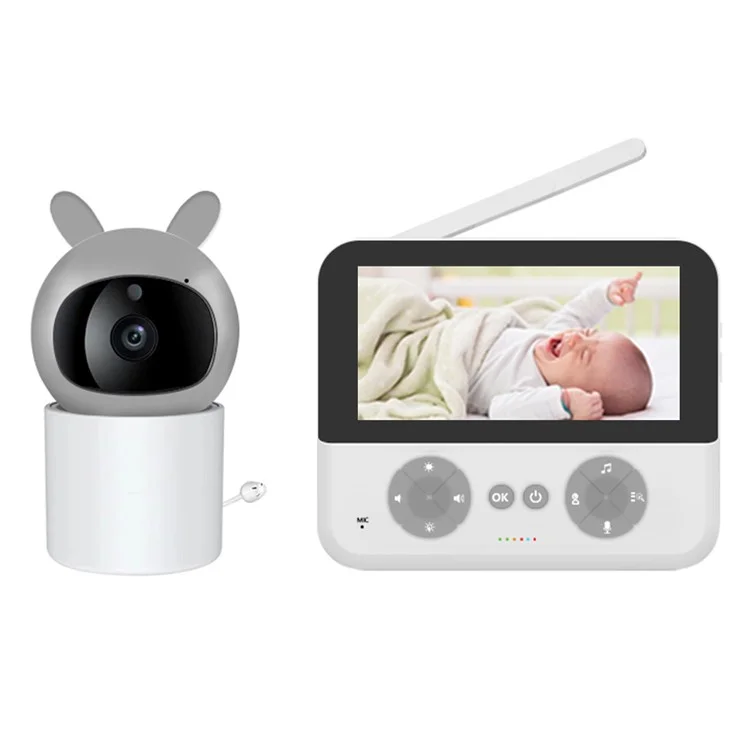 Monitor de Bebé C5-B 4.3 Pulgadas Con 2,4 g Cámaras de Seguridad de Visión Nocturna de Audio Dos Vías de Dos Vías