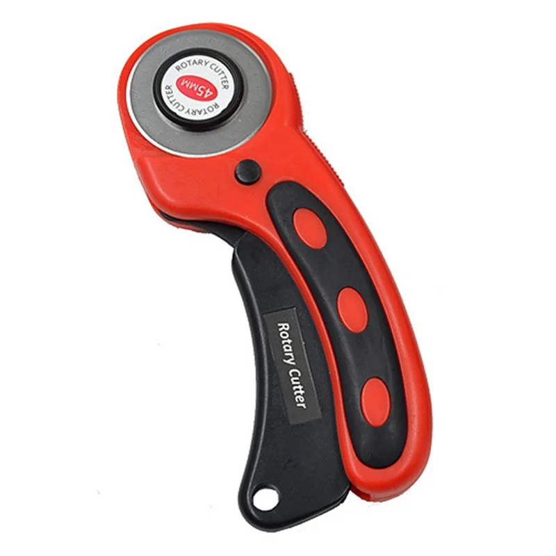 45mm Rotary Cutter for Fabric / Paper Ergonomic Handle SKS-7 Alloy Sewing Cutter Tool - Red