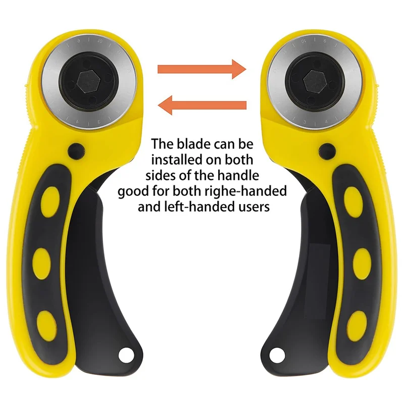 45mm Rotary Cutter for Fabric / Paper Ergonomic Handle SKS-7 Alloy Sewing Cutter Tool - Red