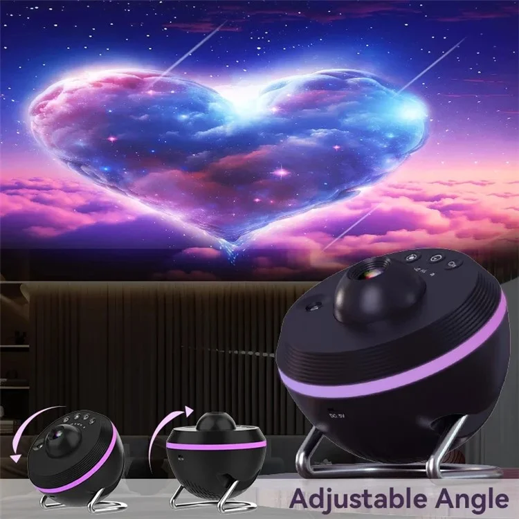 TKQ01 LED Projection Lamp 1 / 2H Timing Rotatable Space Ball Projector Meteor Galaxy Ceiling Night Light - White