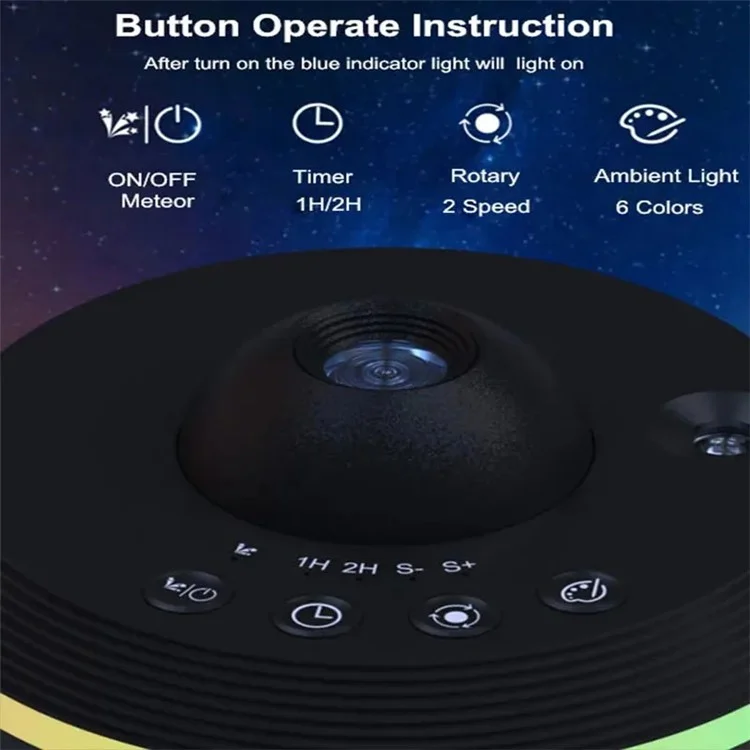 TKQ01 LED Projection Lamp 1 / 2H Timing Rotatable Space Ball Projector Meteor Galaxy Ceiling Night Light - White
