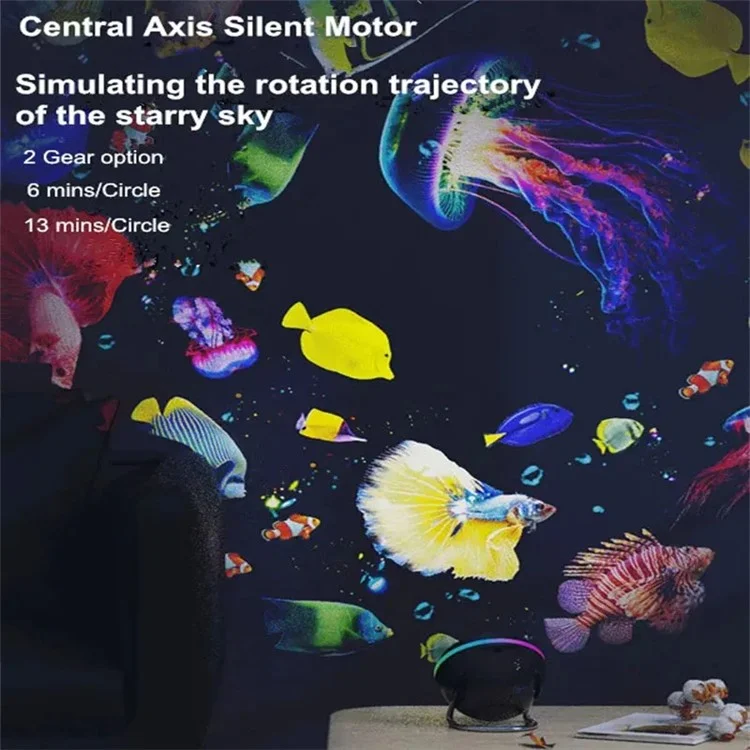 TKQ01 LED Projection Lamp 1 / 2H Timing Rotatable Space Ball Projector Meteor Galaxy Ceiling Night Light - White