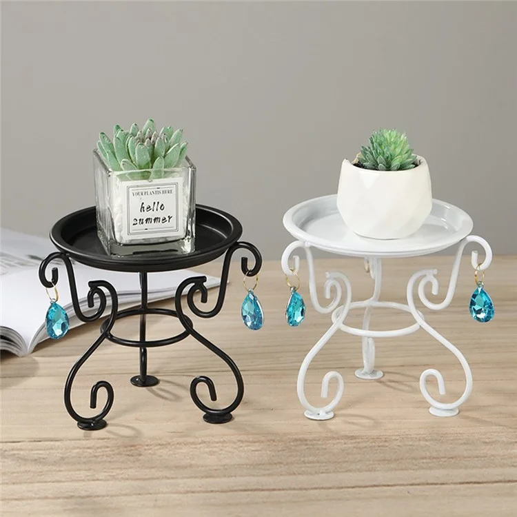 Support de Fleurs d'Intérieur Européen en Fer Forgé pour Plantes Succulentes et Bonsaï - Noir