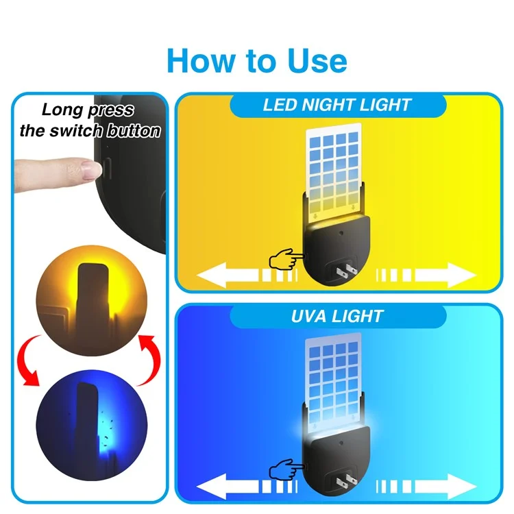 1800 Fly Insect Trap Plug-In Mosquito Killer Gnat Moth Catcher Fly Tapper UV Attractant Catcher, EU Plug - Black