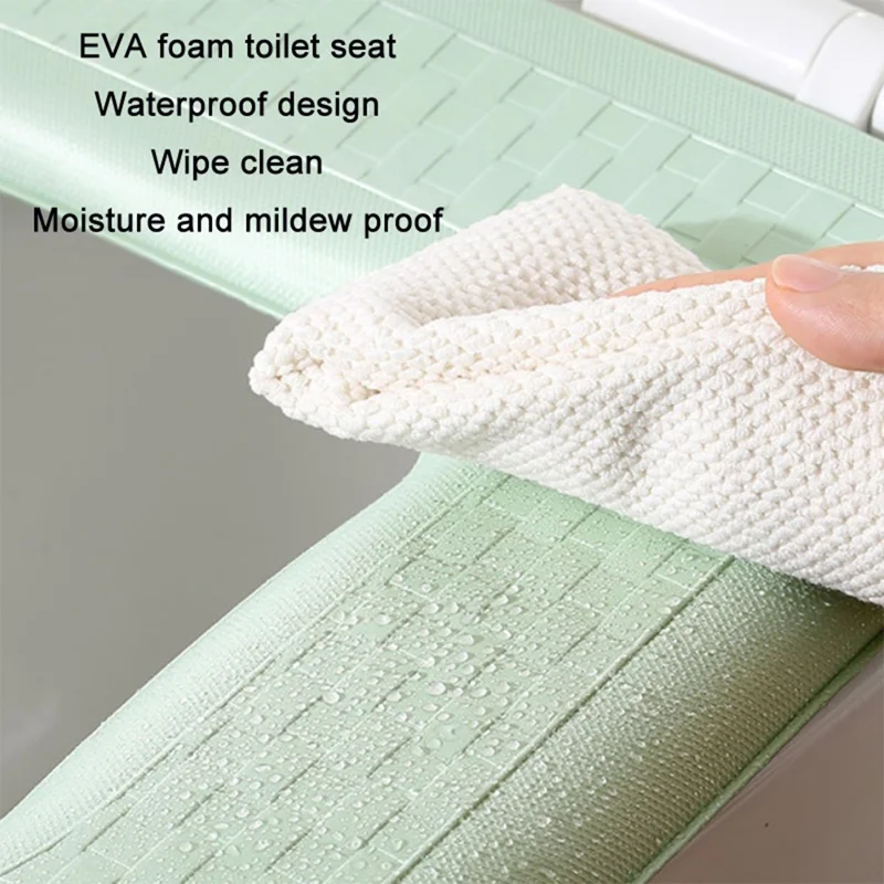 Household Thickened Toilet Mat Waterproof EVA Washable Toilet Seat Cover with Handle - Light Grey