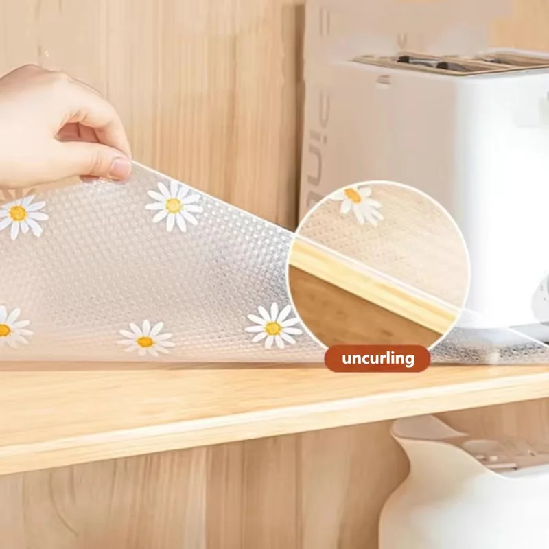 30x100cm EVA Thicken Drawer Mat Cabinet Waterproof Non-Slip Dot Texture Daisy Pattern Drawer Pad