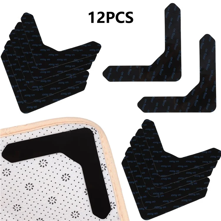 12PCS Non-Slip Rug Grippers Kitchen Mat Tapes Adhesive Grippers PU Pads Keeping Corners In Place