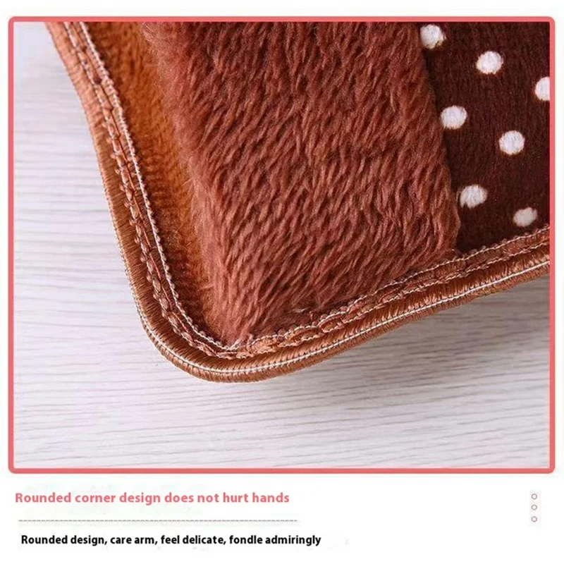 Explosion Proof Dots Pattern Hot Water Bag Soft Plush Rechargeable Winter Hand Warmer, EU Plug - Grey