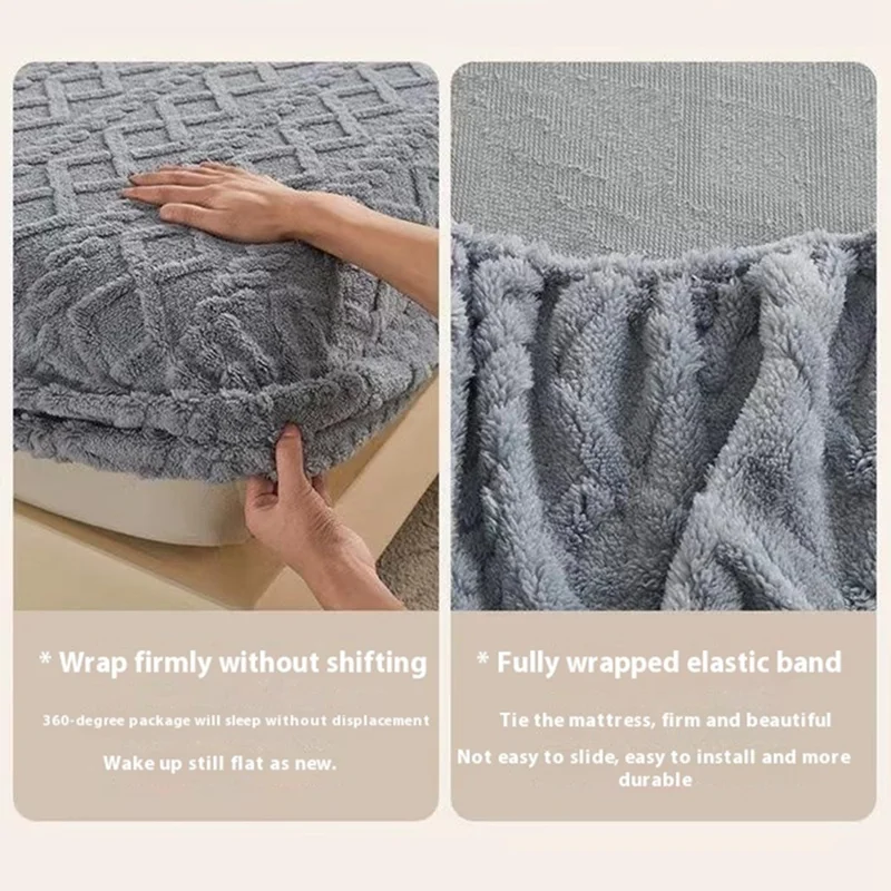 150x200cm Fitted Sheet Polyester Taffeta Bed Cover with Elastic Band + 2 Pillowcase - Milk Coffee