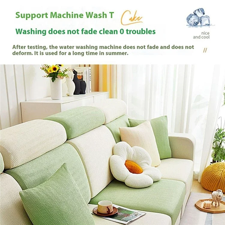 Summer Ice Silk Sofa Cover Stretchable Couch Slipcover Seat Cushion Home Furniture Protector, Size: XL - Green