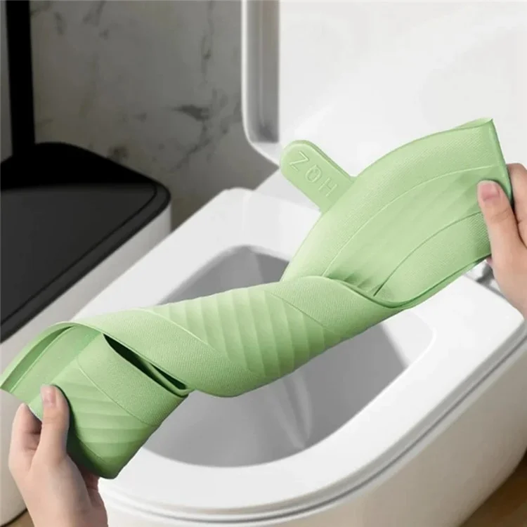 Tapis de bain universel en EVA imperméable de 3,5 mm Housse de siège de toilette lavable avec poignée - Vert avocat
