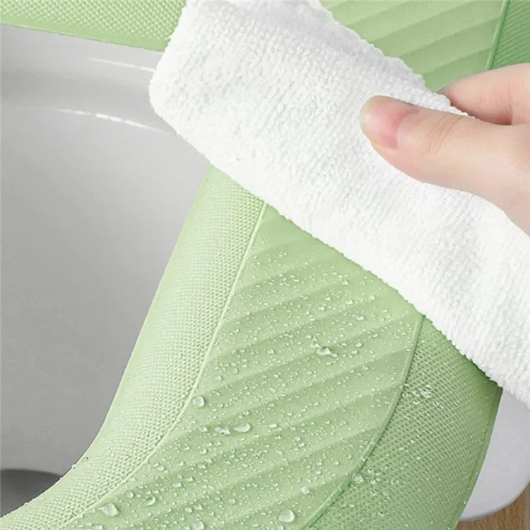 Tapis de bain universel en EVA imperméable de 3,5 mm Housse de siège de toilette lavable avec poignée - Vert avocat