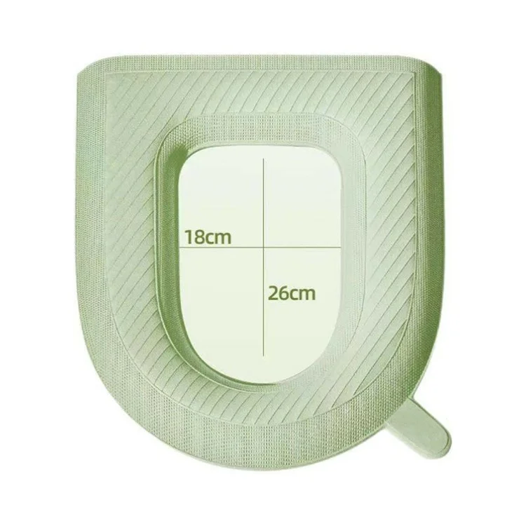 Tapis de bain universel en EVA imperméable de 3,5 mm Housse de siège de toilette lavable avec poignée - Vert avocat