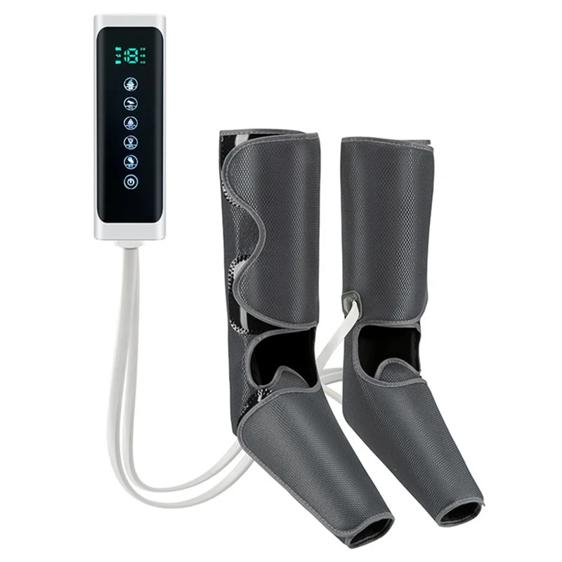JB-706-02 2-section Air Compression Leg Massager Heat Therapy Calf and Foot Muscle Relaxation Device, EU Plug