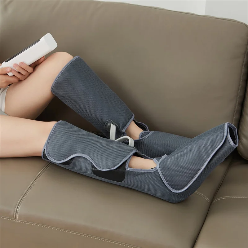 JB-706-02 2-section Air Compression Leg Massager Heat Therapy Calf and Foot Muscle Relaxation Device, EU Plug