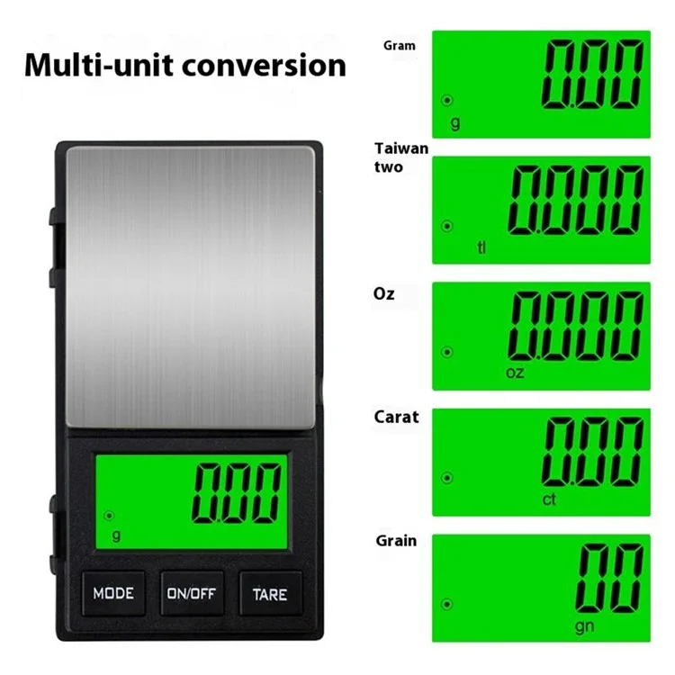1000g  /  0.01g 5 Unités Portable Échelle de Bijoux en Acier Inoxydable Petite Échelle Électronique Numérique de Poche
