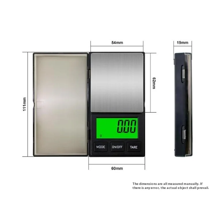 1000g  /  0.01g 5 Unités Portable Échelle de Bijoux en Acier Inoxydable Petite Échelle Électronique Numérique de Poche